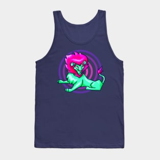 Cartoon Neon Lion Tank Top